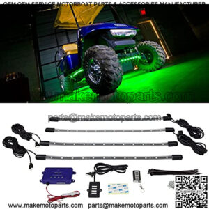 4pc Standard Million Color LED Golf Cart Underglow Accent Neon Lighting Kit for EZGO Yamaha Club Car - Water Resistant Flexible Tubes - Previous Model