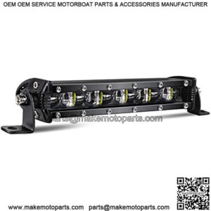 CO LIGHT Led Light Bar Single 7 inch Slim Single Row Lightbar Driving Combo Beam Off Road Work Lights with Mounting Brackets & 6D Reflectors for Truck, Car, Cabin, Boat, ATV, UTV