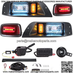 Golf Cart Ezgo TXT Led Light Kit With Daytime Running High/Low Beam Light for 1995-2013 (12V-48V) TXT Golf Cart,LED Light Kit Headlight and Taillight with Turn Signals Light Brake Light