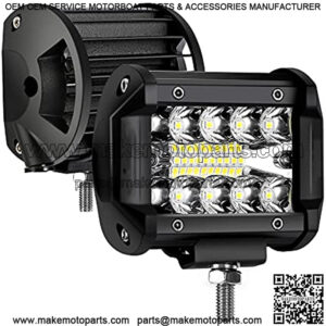 4 Inch LED Pod Lights, Spot Flood Driving Light 120W 12800 Lumens Off Road Lights Combo, Super Bright IP68 Waterproof Pod Light Bar Work Light for Jeep Truck ATV UTV Golf Cart Boat, Pack of 2