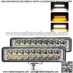 6 Inch LED Light Bar Slim Pods White with Amber Turn Signal DRL Spot Small Fog Driving Rear Reverse Work Light Mount for Truck Jeep Off-road ATV UTV Golf Cart Car Trailer Exterior (2 Pack)