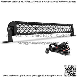 LED Light Bar 24 Inch Straight Work Light 4D 200W with 8ft Wiring Harness, 20000LM Offroad Driving Fog Lamp Marine Boating Light IP68 WATERPROOF Spot & Flood Combo Beam Light Bar
