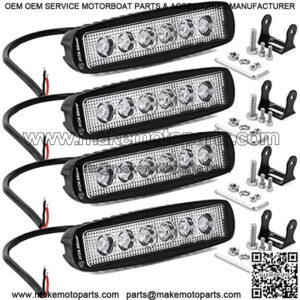 LED Light Bar 4PCS 18W 6 Inch Flood LED Work Light Pods Single Row Off Road Led Light Driving Light Fog Light Boat Light Waterproof SUV ATV 4WD Car Truck Golf Cart 12V 24V