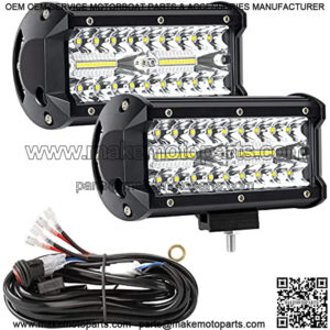 LED Light Bar, YEEGO 7 Inch Off Road Light 240W 24000lm with Wiring Harness(10ft /2 Lead), Waterproof Spot & Flood Combo Beam LED Light Bar for Pickup Truck ATV UTV SUV Boat