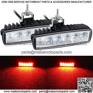 LED Red Driving Lights Bar 2Pcs 30W 6Inch Waterproof Driving Fog Lights Work Auxiliary Lights Red Hunting Fishing Lights Fit for Fish Pig Deer Hog Predator Truck Trator ATV Golf Cart Boat