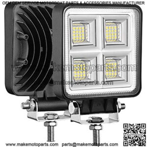 LED Tractor Lights 2PCS 4Inch 11400LM 12V Flood Beam Driving Lights Square LED Work Light for Truck Off Road Vehicles Equipment Boat