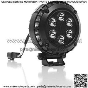 300 4" Round LZR LED Black 24w Driving Light - Pair Pack System with Wiring Harness,White