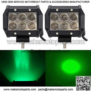 Green Led Driving Hunting Lights 18W 4" Spot Light Bar Pod for Off-Road Pick-up Van Boat Tractor Fishing Hunting Deck Trailer Navigation Waterproof Lighting 12V 24V 2pcs