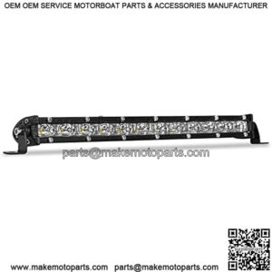 12 Inch Single Row Led Light Bar - BEAMCORN Ultra-Slim [14in w/ Bracket] 80W 10000LM Combo Spot Flood Light for Offroad Trucks ATV UTV SUV Boat Waterproof