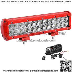 LED Light Bar Wiring Harness,12inch 72W Red LED Work Light Pod Offroad Driving Light Fog Lights Spot Flood Combo Beam Waterproof SUV 4WD ATV Truck Boat Golf Cart