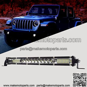 LED Working Fog Light Bar 10inch Mini 78W Single Row Car Roof Light Wire Harness Wiring for Trucks SUV, ATV, UTV, Jeep, Vehicle, Pickup (White Light)