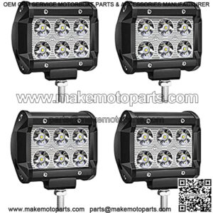 LED Pod Lights 4 Inch 18W 1800LM (Per Light) Waterproof Offroad Driving Lights Fog Lights Spot Beam LED Cubes Lights for Pickup Truck Jeep ATV UTV Boats,4Pack