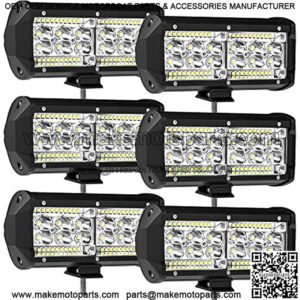 7 Inch LED Light Bar, 240W 24000lm LED Lights for Tractors, LED Work Lights for Truck, Spot Flood Combo Beam Off Road Light Pods Fog Lights for Boat Trailer Pickup Boat Car SUV ATV RV, 6Pcs