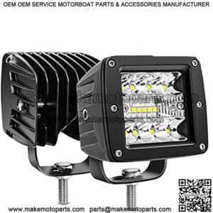 2PCS 3Inch 42W LED Cubes Upgraded Spot Flood Combo Beam Square LED Pod Light Driving Fog Light for Offroad Pickup Trucks Jeep ATV UTV SUV (14025C-B)