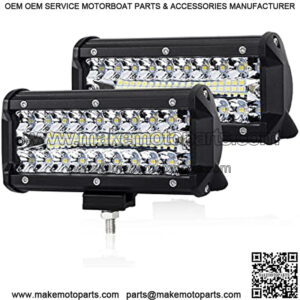 7 Inch LED Pods Spot Flood Combo Beam Liteway 24000 LM Triple Row Light Bar Off Road Driving Led Work Lights for UTV ATV Jeep Truck Boat, IP68 Waterproof 2 Pack LED Light Bars