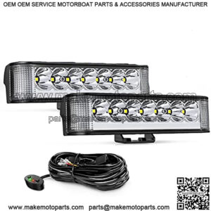 Side Shooter LED Pods with DRL 6.5 Inch 2089LM Spot Flood Combo LED Light Bar w/ 16AWG Wiring Kit for LED Fog Light Driving Light Auxiliary Light on Truck ATV UTV Jeep