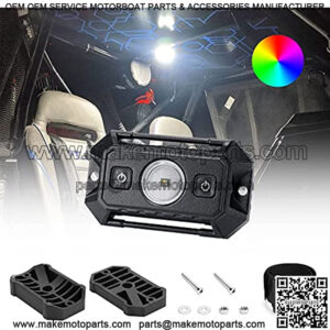 Universal Roll Bar Mount LED Light UTV Dome Light W/Switch Car Interior Light Roll Cage Utility Light Map Light for Polaris Can Am RZR Kawasaki Golf Car Trucks ATV - RGBW