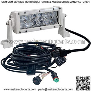 8" White 4D Series 36w LED Light Bar Combo Beam Plug and Play Harness for Marine Boat Fishing Vessel 12v-24v