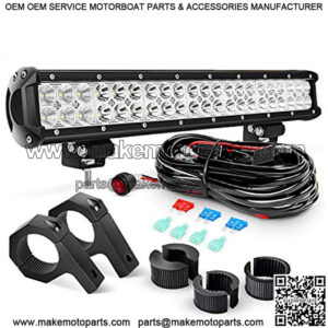 20 Inch 126W Spot Flood Combo LED Light Bars Off-Road Light Mounting Bracket Horizontal Bar with Off Road Wiring Harness