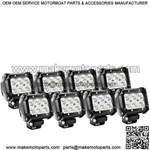 60001F-D LED Light Bar 8PCS 4Inch 18W LED Bar 1260lm Flood Led Off Road Driving Lights Led Fog Lights Jeep Lighting LED Work Light for Van Camper SUV ATV