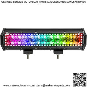 12 inch 72w Led Light Bar with Chasing RGB Halo 10 Solid Multi-Colors Over 72 Flashing Modes for Driving Fog Lamp Offroad SUV ATV Truck Boat Free Wiring Harness
