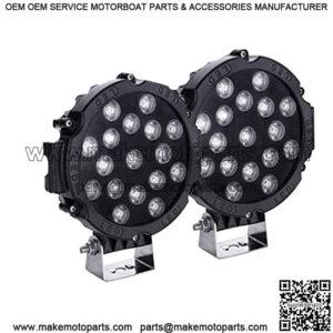 51W LED Light Bar, 2 Pack 7 Inch CREE LED Work Light, Flood Lamp Off Road Driving Lighting for SUV Truck 4WD ATV UTV Boat Car 12V 24V