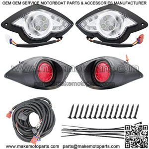 Deluxe Golf Cart LED Light Kit for Yamaha G29 2007-2016 Gas or Electric Models Headlights Tail Light (12 Volt)