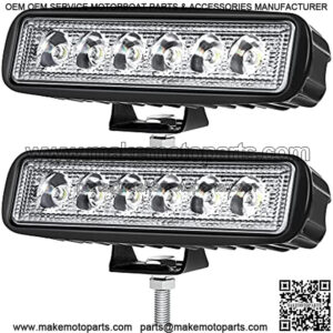 Single Row LED Light Bar 2PCS 18W 6Inch Spot Led Light Pods Light Offroad Work Light Fog Lights Driving Light for Truck Boat Tractors SUV ATV 4WD Car Golf Cart 12V 24V