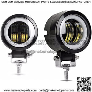For Car Motorcycle Lights 3 Inch Fog Light White 6500K 10-60V DC Waterproof Round LED Angel Eye Light Strip Off-Road Vehicle Marine Work Light Motorcycle Light Jeep ATV UTV SUV Boat Marine 4X4