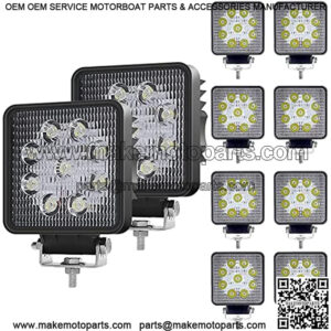 LED Light Bar. LED Light Pods Work Light 4Inch 27W Spot Combo Beam Off-Road Light Bar Driving Fog Light with Mountng Bracket for Off-Road,Truck,Car,ATV,SUV .