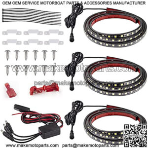 3PCS 60 Inch White LED Truck Bed Light Strip Replacement for Truck Pickup Bed RV SUV Cargo Boat Waterproof Lighting Strip Kit Tailgate Light 12v with On-Off Switch