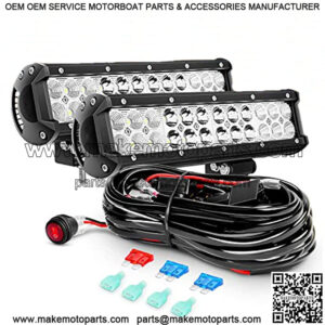 Led Light Bar 2PCS 12 Inch 72W Spot Flood Combo with Off Road Wiring Harness (ZH030)