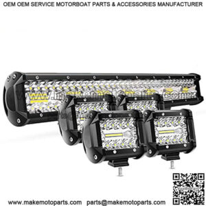 20 Inch 420W Triple Row Flood Spot Combo Led Light Bar 4PCS 4Inch 60W LED Pods Driving Boat Lights Led Off Road Trucks Lights  (ZH415)