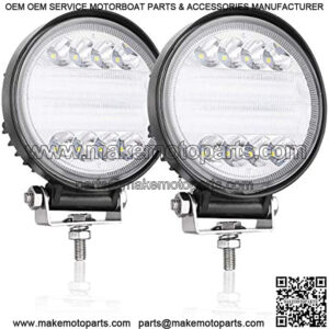 5" LED Lights Round 2PCS 144W Round Offroad Lights Combo Round Fog Lights LED Pods Round LED Work Lights Waterproof LED Driving Light for Trucks Tractor SUV UTV Bumper