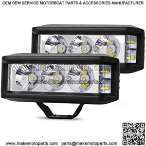 LED Pod Lights 2PCS 5 Inch 6000LM Side Shooter LED Light Bar Single Row Spot Flood Combo Beam Off Road Driving Fog Lights for Truck ATV UTV SUV Pickup Boat