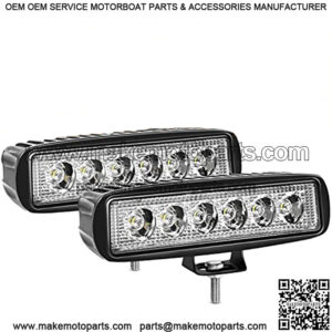 LED Light Bar 2PCS 18W 6Inch Flood LED Pods Offroad Led Work Light Driving Light Fog Light Boat Light Waterproof for SUV ATV 4WD Car Truck Golf Cart 12V 24V