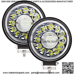 IP67 4.5inch Waterproof Spot Flood Combo LED Work Light bar,2PCS 9-36V 198W Round Driving led Light pods for Off-Road,Engineering,Logging,Motorcycles,Hunting,Fog,ForkliftLight