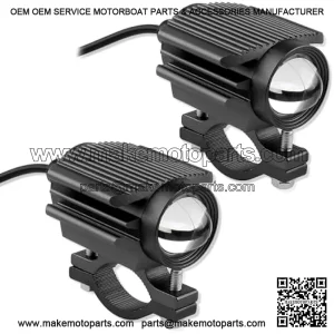 2PCS Motorcycle LED Spotlight,Waterproof Aircraft Models Motorcycle LED Lights for Headlight & Fog Lights,Universal Super Bright LED Spot Lights for Motorcycles Bicycles (Black)