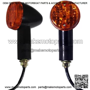 Yamaha FZR 500,FZR 600 Black Motorcycle Round Amber Mini Bullet Turn Signal Indicator Blinker Lights Pair