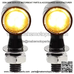 Front Amber Universal Motorcycle LED Turn Signals, Mini Blinker for Harley Scooter ATV UTV Honda Kawasaki Suzuki Triumph Yamaha-2Pcs