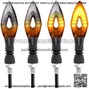 4PCS Motorcycle Indicators Flowing Turn Signal Lights, 12V LED Bulbs Motorbike Turning Lamp, Universal for Scooter Quad Cruiser Yamaha Off Road (Black1)