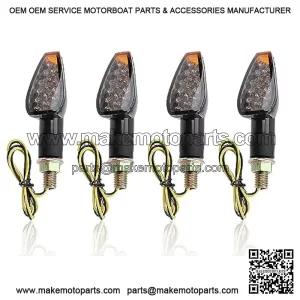 4PCS Motorcycle Turn Signals - 14LED 12V Bright Amber Lamp Motorcycle Blinkers - Front/Rear Universal Motorcycle Turn Signal Light Compatible with Yamaha Kawasaki Honda