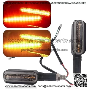 2PCS Motorcycle Turn Signals,Bright Cool 12LED Motorcycle Turn Signal Lights Indicators,Modification Essential 12V Motorcycle Blinkers with Waterproof Design (Red-Amber)