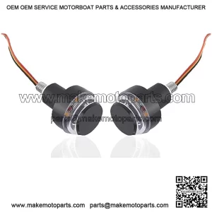 2PCS Motorcycle Turn Signals,Dual Color Motorcycle Blinkers with 12 LEDs,Amber Led Lights for Motorcycles Scooters Dirt Bikes ATVs with 22mm Handlebar or 10mm Thread (White+Red)