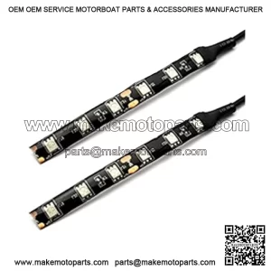 Tech Turn Signal Tail License Brake LED Light Bars Strips For ATV Motorcycle, 6-SMD Amber