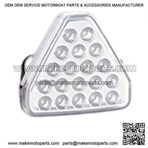 Car F1 Style Brake Light, LED Thrid Brake Light, Waterproof Rear Tail Flash Lamp, 19LEDs Triangle Auto Rear Brake Lamp for Motorcycle ATV Truck SUV (White)