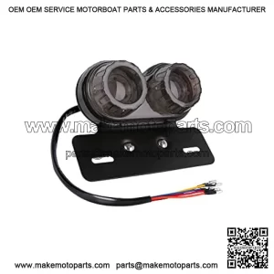 Tech Motorcycle 40-LEDs Smoke Lens Integrated Dual Tail Light Running Lamp Brake Stop & Turn Signal License Plate Lamp w/License Plate Bracket