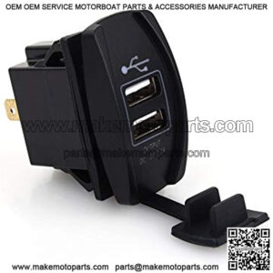 CSW01853 Replacement Part for Car Motorcycle Boat Dual USB Power Waterproof Charger Carling ARB Rocker Switch Blue Led