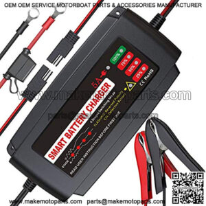 12V 5A Smart Battery Charger Portable Battery Maintainer with Detachable Alligator Rings Clips Fast Charging Trickle Charger for Car Boat Lawn Mower Marine Sealed Lead Acid Battery