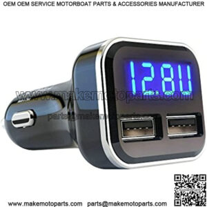 4.8A 24W Dual USB Car Charger Volt Meter Car Battery Monitor with LED Voltage & Amps Display